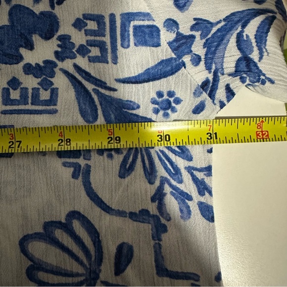 H&M blue and white women’s print cropped top size XXL - Picture 2 of 8